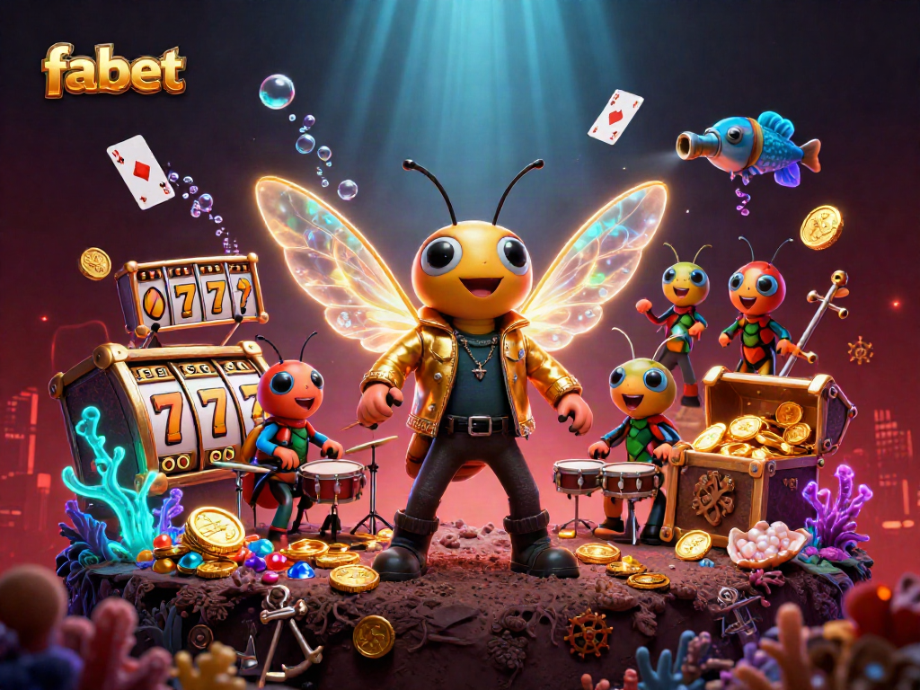 Engage with fabet's thrilling slots action in a vibrant underwater casino scene.