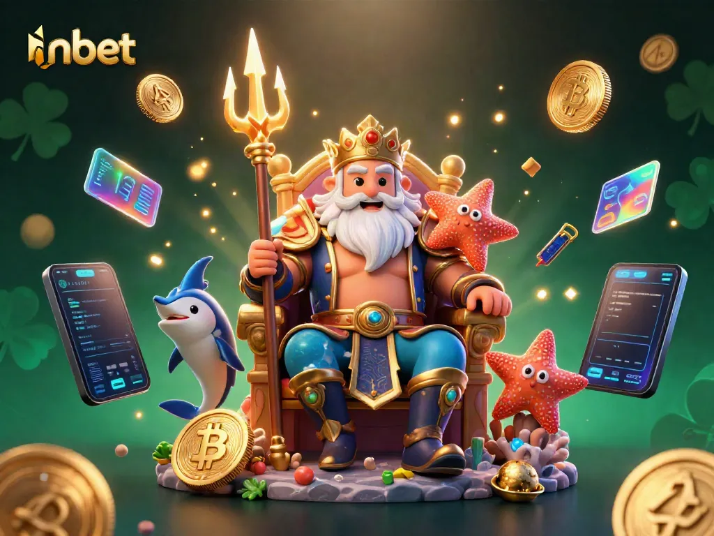 Engage with nbet's vibrant 3D scene featuring Neptune in a dynamic casino-inspired environment.